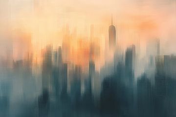 Manhattan in Gouden Gloed van Thea