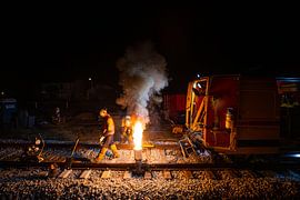 Thermite welding on the track by Stefan Verkerk fotografie
