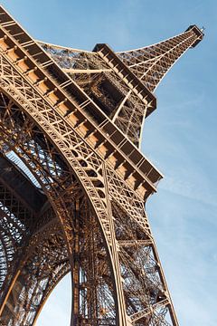 Eiffel tower in Paris against blue sky by Lorena Cirstea