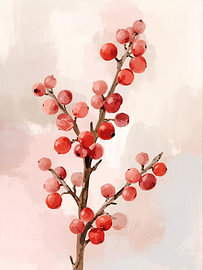 Red berry branch by Kim Karol / Ohkimiko