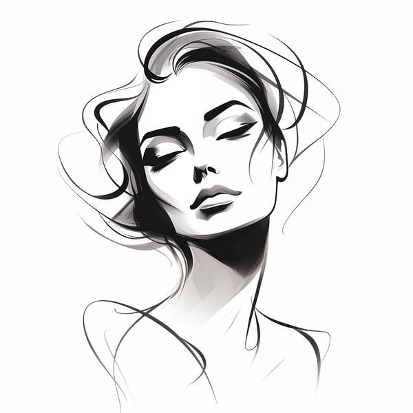 Line art portrait by Black Coffee