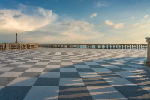 Terrazza Mascagni Checkerboard Floor at Sunset, Livorno