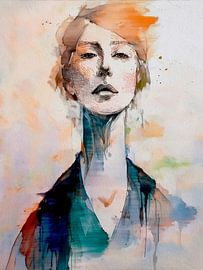 Modern abstract portret van een vrouw