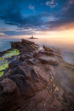 Sunset over the Dramont and the Golden Island by Yannick Lefevre