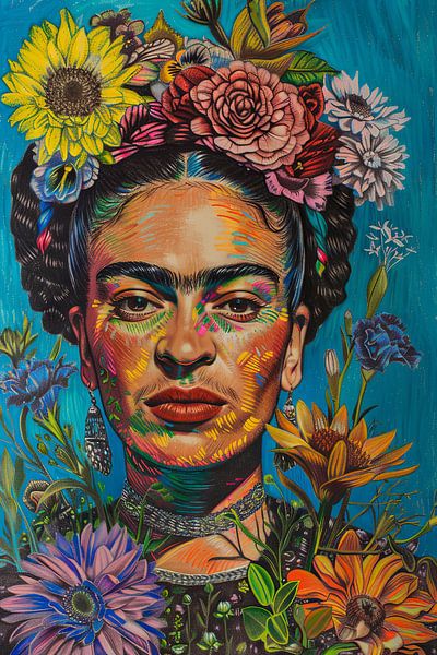 Frida's bloemenaura van Poster Art Shop