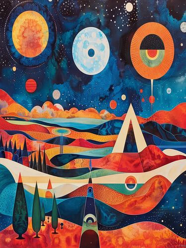 Landschaft mit Sternen Stil Abstrakt