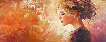 Elegante Dame met Bloemen