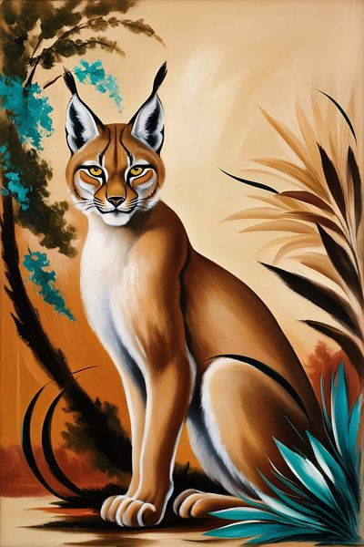 Caracal with natural accents by Art & Soul Creations
