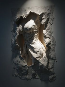 Minimalist 3D wall art with architectural depth illusion