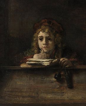 Titus achter zijn bureau, Rembrandt van Rijn