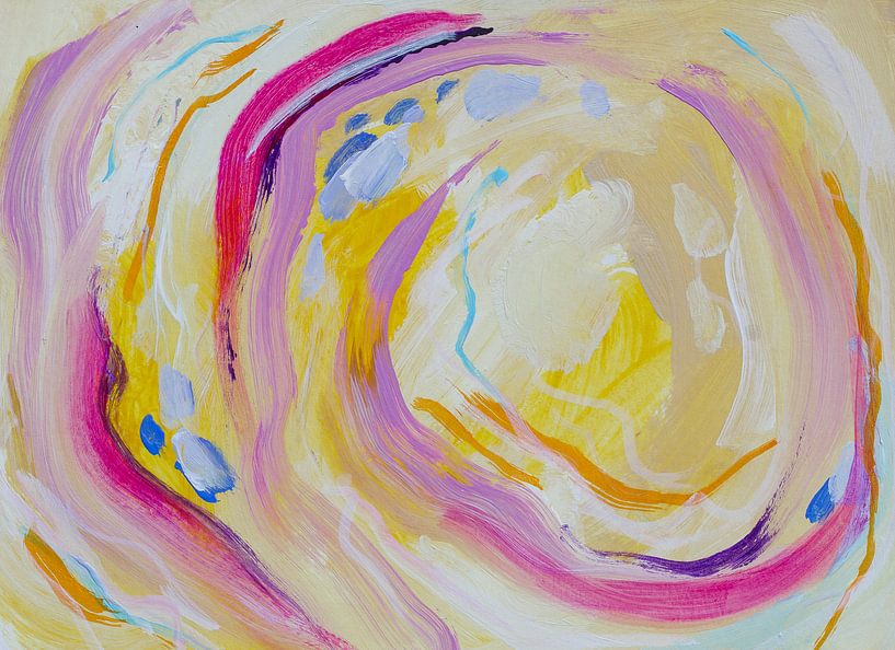 Sundae Swirl - vrolijk abstract schilderij van QEIMOY