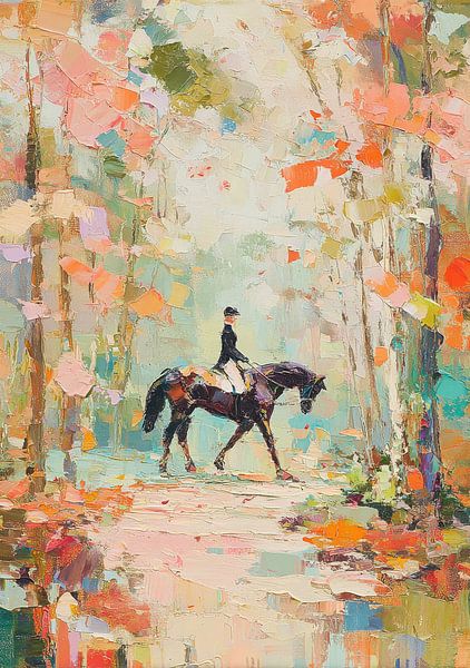 Rider in the coloured forest by Niklas Maximilian