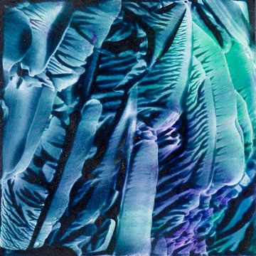 Encaustic Art groen zwart blauw zeegroen paars van Erica de Winter