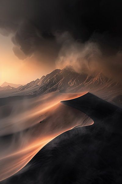 Zandduinen in de schemering van fernlichtsicht