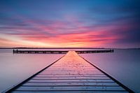 Sunset at jetty Vrouwenpolder Zeeland 
