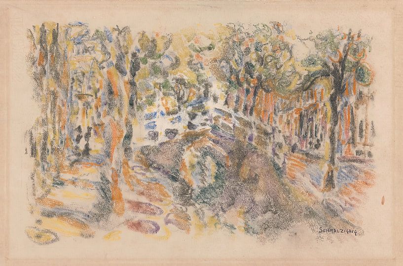 Jules Schmalzigaug - Canal with bridge by Peter Balan