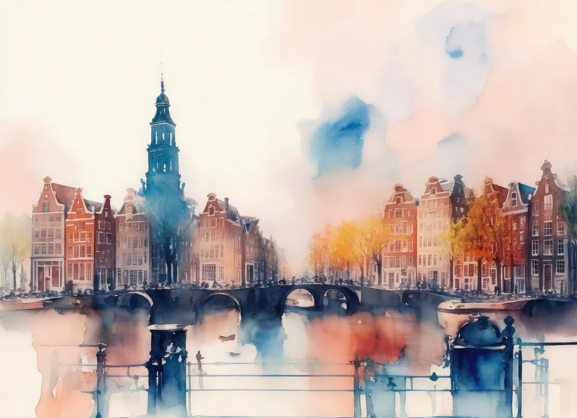 Amsterdam in watercolours ai. by Brian Morgan
