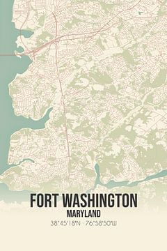 Alte Karte von Fort Washington (Maryland), USA. von Rezona