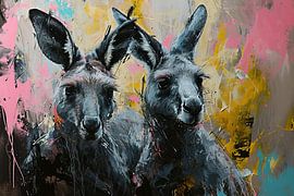 Malerei Kangeroes Abstrakt