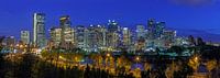 Skyline Calgary in de nacht van Menno Schaefer thumbnail