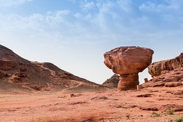 the famous mushroom rock in timna national park in israel, near eilat