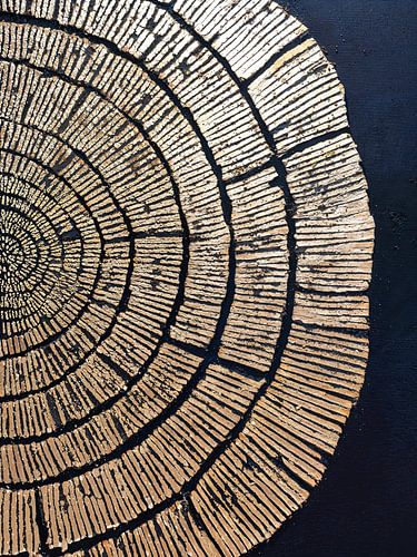 Modern Black Gold Circular Abstract Texture