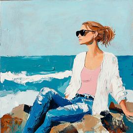 Sommerlicher Tag am Meer von Poster Art Shop