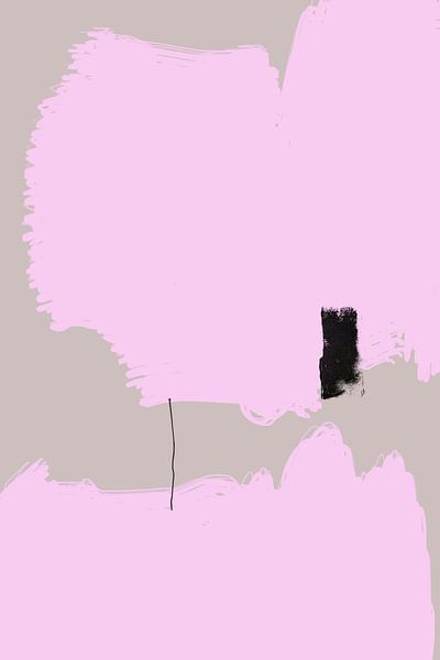 Abstrakte Malerei, rosa mit schwarzem Touch von Carla Van Iersel