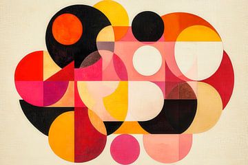 Geometric shapes in warm colours by Poster Art Shop
