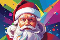 potrait painting a man with santa claus costum
