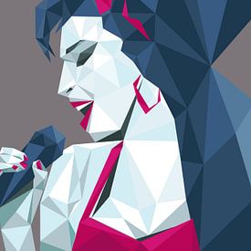 Affiche d'Amy Winehouse en forme de diamant sur Jasper Boekema