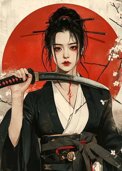 Japanischer weiblicher Samurai 8 von MIROKKU