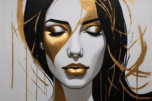 Gouden Sereniteit in Moderne Abstractie