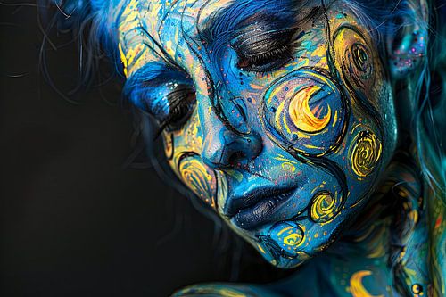 vrouwenportret met bloemen