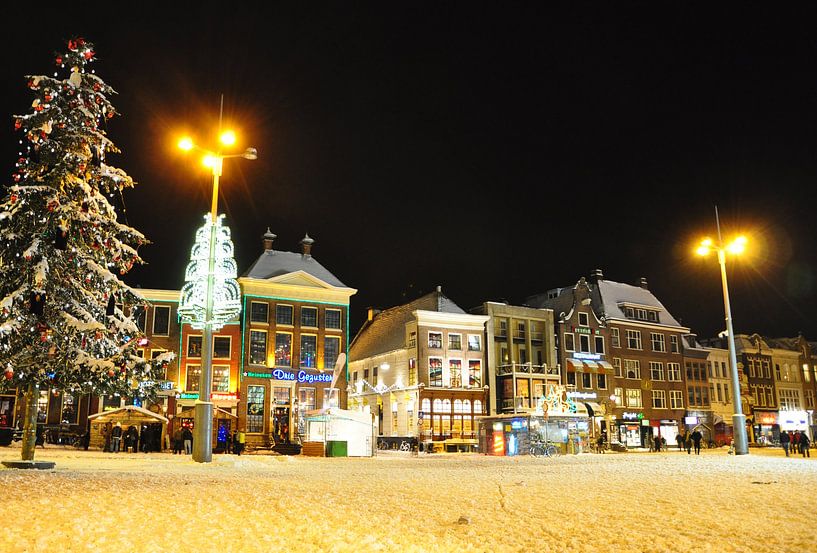 City of Groningen by night by Kor Brouwer