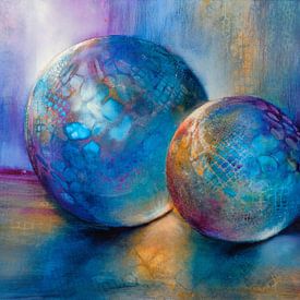 Illuminated - two marbles full of light by Annette Schmucker