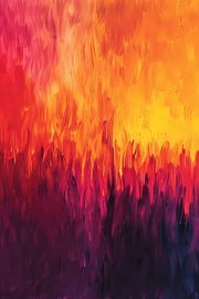 Abstracte kleurrijke vlammen in moderne kunst van Art & Soul Creations