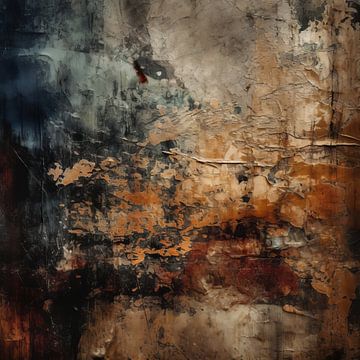 Abstract expressionism in blue and rust brown by Studio Allee