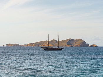 Sailing boat in the Mediterranean near Ibiza