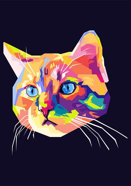 chats dans le pop art de wpap par saken