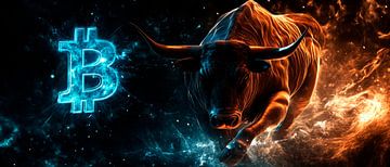 Bullish Bitcoin motief - Digitale kunst van Poster Art Shop
