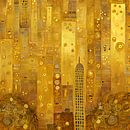 New York in de stijl van Gustav Klimt van Whale & Sons thumbnail