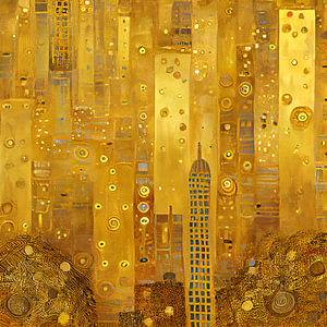 New York im Stil von Gustav Klimt