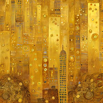 New York in the style of Gustav Klimt by Whale & Sons