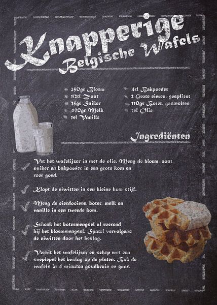Dessert Recipe - Belgian Waffles by JayJay Artworks