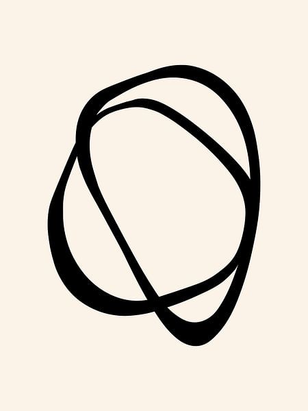 Interlocking Zwei CB | Minimalistische Linie Abstrakt von Menega Sabidussi