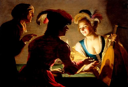 Gerard van Honthorst. De koppelaarster