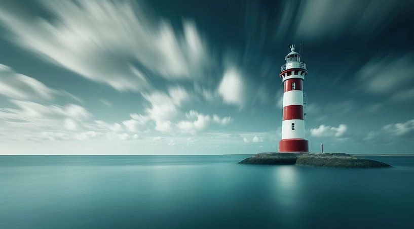 Eenzame vuurtoren van fernlichtsicht