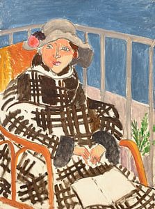 Henri Matisse - Mademoiselle Matisse (im Schottenmantel)