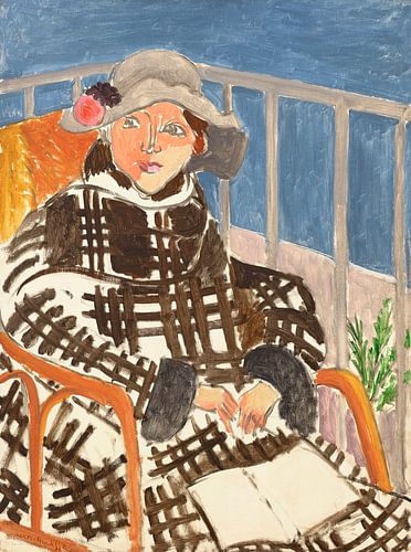 Henri Matisse - Mademoiselle Matisse (in een ruitjesjas)